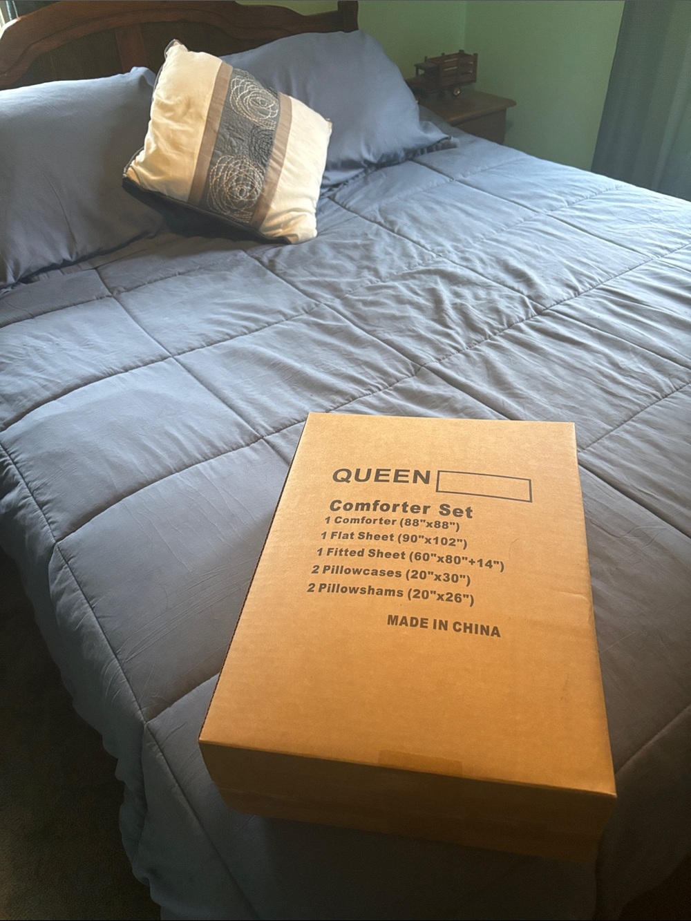 Queen Comforter Set - Blue - Picture 2 of 3